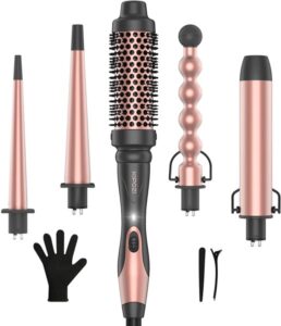 KIPOZI Professional 5 in 1 Curling Wand Set