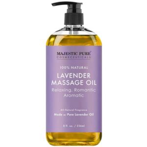 MAJESTIC PURE Lavender Massage Oil for Calming